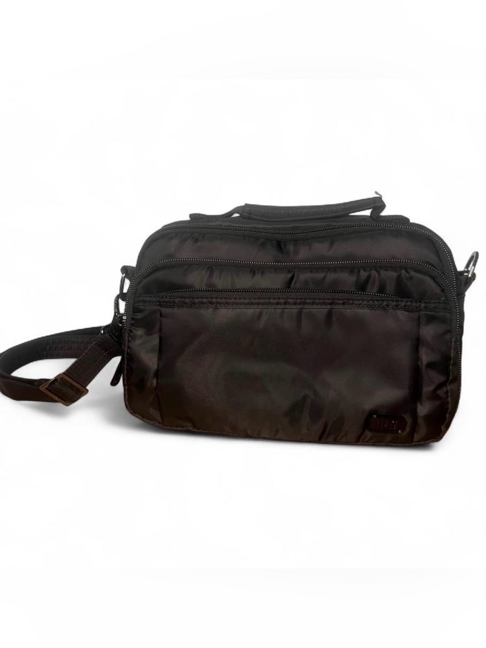 Lug Black unisex Messenger Bag with adjustable strap.